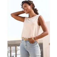 Buffalo Shirttop mit Zierbändern hinten, sommerliches Jerseytop, Basic