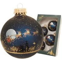 Krebs Glas Lauscha Weihnachtsbaumkugel Midnight before Christmas (4 St), Weihnachtsdeko, Christbaumschmuck, Christbaumkugeln aus Glas