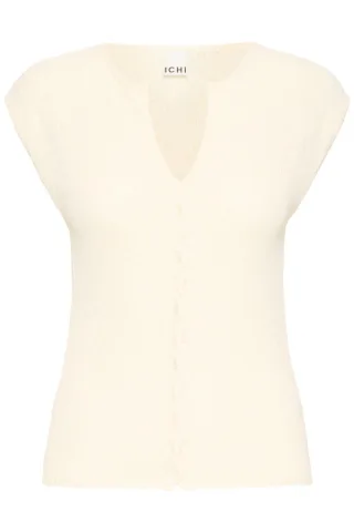 ICHI - Kurzärmeliges Stricktop - IHBLONDS weiß - Gr. - L