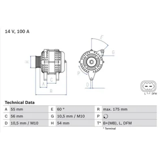 Bosch Lichtmaschine 100A Opel Astra Corsa Meriva Tigra 0986049020