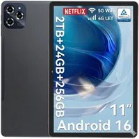 TABWEE W90 11'''4G LTE 8000 mAh Akku 256 GB [Upgrade Android 16 Via OTA] Tablet (11", 256 GB, 4G LTE, FHD Display, 8000 mAh Akku, Al Magic, Android 15)