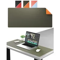Massini Schreibtischunterlage Edles Mauspad Lederoptik Design XXL vernähte Kanten, doppelseitig