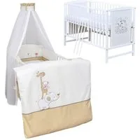 Baby-Delux Komplettbett Babybett Mia Komplettset, 10-tlg., Kinderbett 60x120 cm weiß, Bettset verschiedene Designs