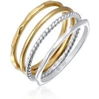 Elli Ring-Set Stapelringe Bicolor 925 Sterling Silver Gold-plated