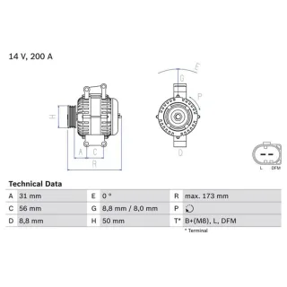 Bosch Lichtmaschine 200A Mercedes E-Klasse W211 0986045420