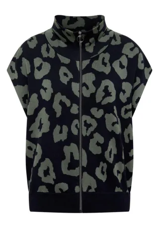 CECIL - Weste mit Animal-Print blau - Gr. - XS