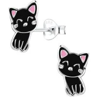 schmuck23 Paar Ohrstecker Kinder Ohrringe Katze 925 Silber, Kinderschmuck