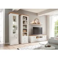 OTTO home Wohnwand Westminster S, (Set, 4-St., Vitrine, Lowboard, Standregal, Wandregal), im romantischen Landhausstil
