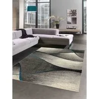 Carpetia Teppich Teppich Wohnzimmer modern in grau anthrazit blau - pflegeleicht, rechteckig, Höhe: 8 mm
