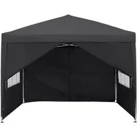 FIVMEN Partyzelt 2.5x2.5m Faltpavillon Gartenpavillon mit 4 Seitenteilen und Fenstern