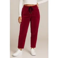 Kendindza Collection Jogger Pants Damen Cordhose Optik Hose Jogg-Pants elegant Stoffhose Stretch elastischer Stoff, weich mit Gummibund