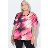 Ulla Popken T-Shirt T-Shirt Rücken-Cut-Out Rundhals Halbarm recycelt