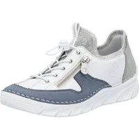 Rieker Slip-On Sneaker Slipper, Freizeitschuh mit kontrastfarbenen Besätzen