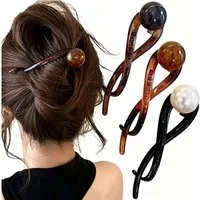 MOPUEA Haarnadel Haarnadel mit französischer Drehung, Perlen Haarnadel, rutschfest 6pcs, Französische Haarspangen mit Perlen für elegante Frisuren Damen, French Twist Haarclips mit Perlen für sicheren Halt und Styling, Starker Halt, vielseitig, einfa