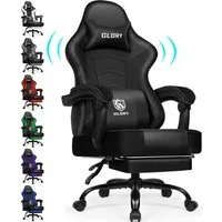 Hiazurm Gaming-Stuhl Gaming Stuhl, Bürostuhl Ergonomisch Wippfunktion bis zu 170° (Gaming Chair mit Fußstütze, 10 cm Höhenverstellung), Verstellbarem Lenden- & Kopfkissen, Gamer Stuhl 150kg Belastbarkeit
