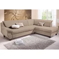 Home affaire Ecksofa Yesterday L-Form, B/T: 254/186 cm, belastbar bis 140kg/ Sitz, Microfaser, natur