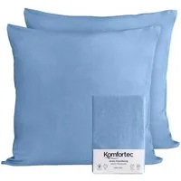 Komfortec Kissenbezug 100% Baumwolle, 150 g/m², (2 Stück), 40 x 40 cm, Kissenhülle, Superweicher Premium Jersey Kopfkissenbezug