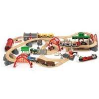 BRIO® Spielzeugeisenbahn-Set World Set Straßen und Schienen Bahn Set Deluxe 16 Teile 33052
