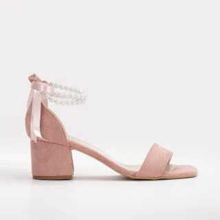 Illy Niedrig Block Absatz Sandalen with Pearls