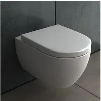 Alpenberger Tiefspül-WC - Hänge WC Komplettset inkl. abnehmbarer Toilettensitz, WC Becken Wandhängend, Abgang waagerecht, Wand WC Set, Tiefspüler WC mit Absenkautomatik Sitz - Made in EU - Passend Geberit