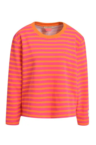 Smith&Soul - Boxy Sweatshirt Soul Studio Striped hot orange - Gr. - XXL