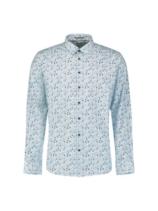 No Excess - Hemd mit Mikrodruck blau - Gr. - XXL