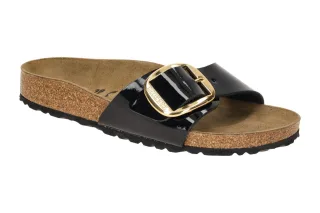 Birkenstock Damen Pantoletten Madrid Big Buckle 1027785 in Schwarz Patent Bla...