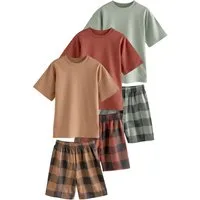 Next Pyjama 3er-Pack kurze Schlafanzüge aus Baumwollgewebe (6 tlg)