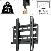 Hama TV-Wandhalterung TV Wandhalterung FIX Slim bis 37" Schwarz, (bis 37 Zoll, Fix Extrem Flach Fernseher Wandhalter Halterung Halter VESA 200 x 200)