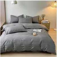 KEAYOO Bettwäsche Satin Streifen, 2 teilig, 100% Baumwolle mit Reißverschluss