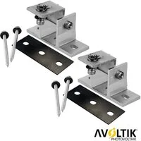 avoltik Solarmodul-Halterung Alu Halterung PV Aufständerung Halter Befestigung Solar, (Alu Halterung PV Aufständerung Halter Befestigung Solar, 2-tlg., Alu Halterung PV Aufständerung Halter Befestigung Solar, robust, wetterfest, stabil, Farbe silber,