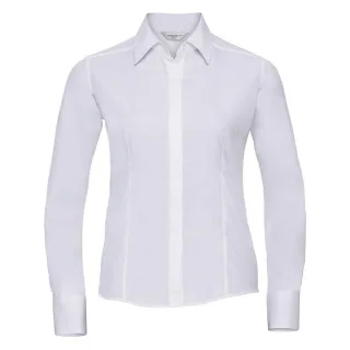 Russell Collection - Formelles Hemd für Damen Langärmlig (Weiß)