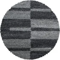 Carpettex Hochflor-Teppich Kariert Design, Rund, Höhe: 30 mm, Teppich Kariert Design Teppich im modern Stil Teppich Wohnzimmer