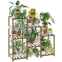 Bamworld Blumenständer Pflanzenständer Pflanzenregal für Innen und Außen mit 7 Ebenen (1 St), für Terrasse, Balkon, Garten – Geschenke für Gartenliebhaber