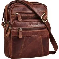 STILORD Schultertasche "Omar" Umhängetasche Herren Klein Leder Tablet bis 8.4 Zoll