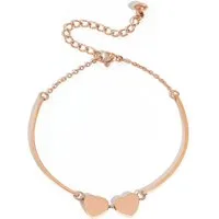 GOLDKLEIN Armband Edelstahl Herz Schmuck Armkette Doppelherz-Design, Damen, inkl. Geschenkbox
