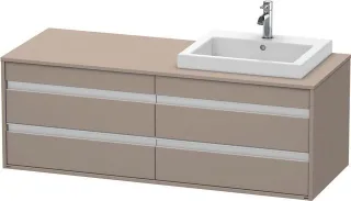Duravit Ketho Konsolenwaschtischunterbau wandhängend Basalt Matt 1400x550x496 mm - KT6757R4343 KT6757R4343