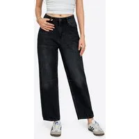 Imily Bela Relax-fit-Jeans Damen Loose-fit-Jeans mit Waschungseffekt in 7/8-Länge (Packung, 1-tlg., 1per-Pack) 5-Pocket-Style
