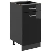 Vicco Unterschrank R-Line, Schwarz Hochglanz/Anthrazit, 40 cm ohne Arbeitsplatte (1-St)