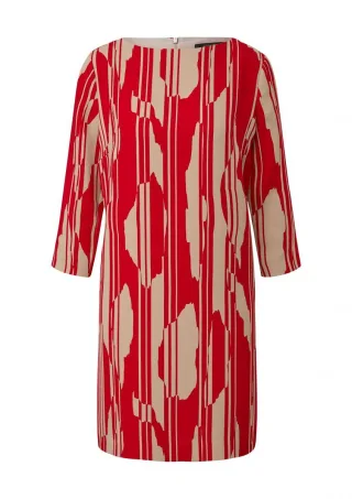 comma - Crêpe-Kleid mit Allover-Print rot - Gr. - 38