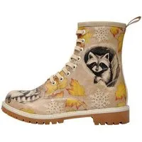 DOGO Long Boots Schnürstiefel Raccoon Damen Stiefeletten, Longe Schnürboots Handgefertigt