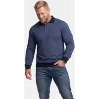 Men Plus Poloshirt Men+ Langarmpoloshirt Bauchfit Piquee Kontraste
