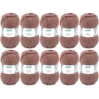Gründl Wolle Lisa Premium Uni im 10x50g Wollpaket zum Handarbeiten Häkelwolle, (Wolle zum Stricken, Häkeln, Handarbeiten, Handstrickgarn), weich und pflegeleicht, ohne Schurwolle