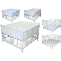 Micoland Kinderbett Zwillingsbett Zwillingskinderbett mit 2 Matratzen 120x120cm + Nestchen