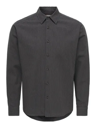 only & sons - Langarmhemd Regular Fit blau - Gr. - S