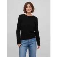 Vila Rundhalspullover VIDALO O-NECK L/S KNIT TOP- NOOS Baumwolle, regular fit