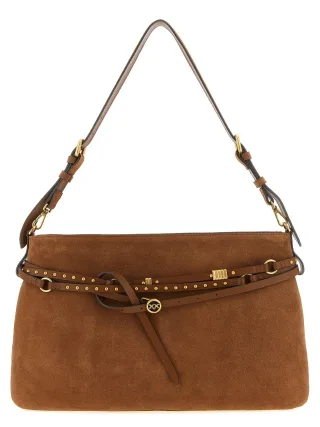 PINKO Braune Rindsleder Schultertasche