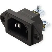 Bachmann Kaltgerätestecker IEC320 C14 Stromadapter, 0 cm, schwarz, Schraubanschluß, 917.170