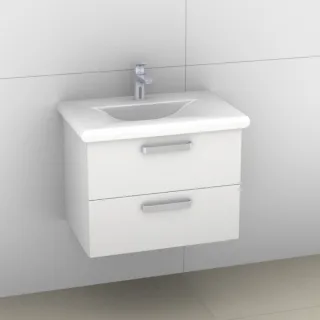 Artiqua 415 Waschtischunterschrank für Living Style 814435 Weiß Glanz, 415-WU2L-L16-7050-68 415-WU2L-L16-7050-68