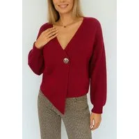 Worldclassca Cardigan WORLDCLASSCA Cardigan Strickjacke V-Ausschnitt Pulllover mit Knopf Neue Kollektion - Stilvolle und gemütliche Strickmode für Damen